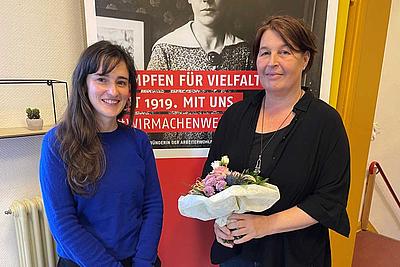 Foto von der kommissarischen Leitung Frau Rösch (links) und Frau Susanne Sonder (neue Leitung BGZ Bad Salzuflen)